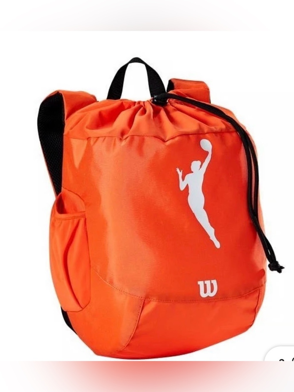 WNBA Women's Sport Drawstring Orange /White Basketball Backpack NWT Rare!
